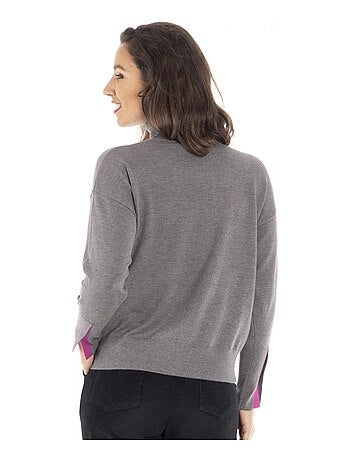 Pull PEMA Gris Pull col roulé