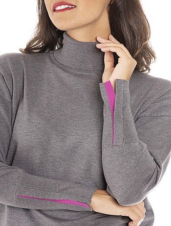 Pull PEMA Gris Pull col roulé