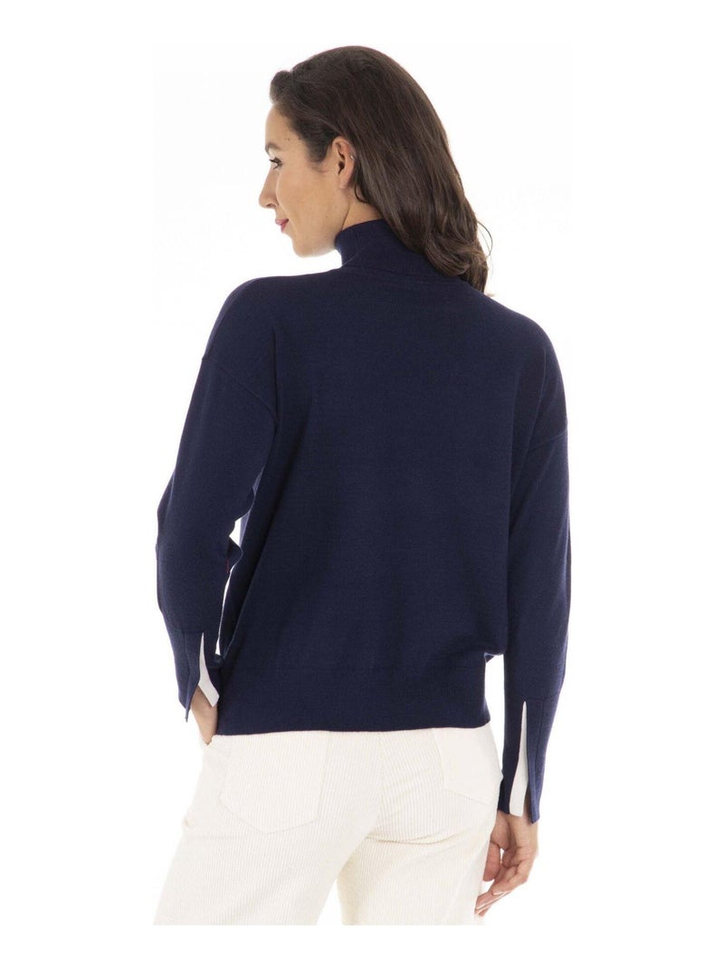 Pull PEMA Marine Pull col roulé Bleu marine - Kiabi