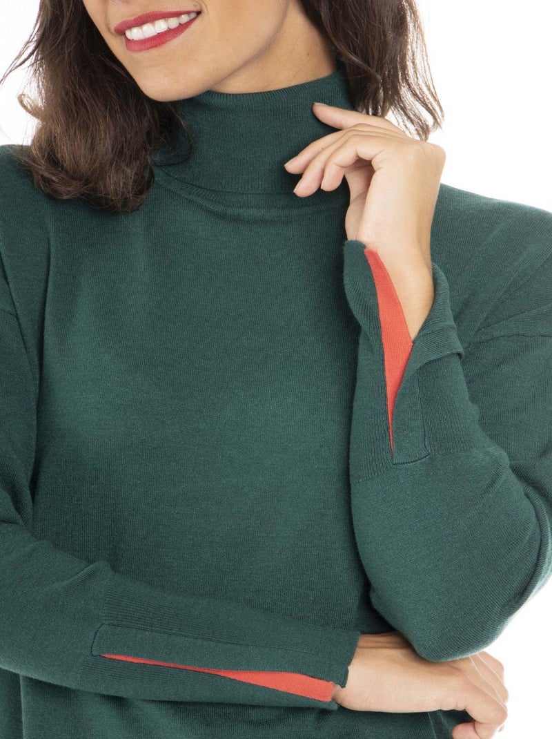 Pull PEMA Vert Pull col roulé Vert - Kiabi