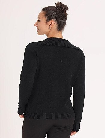 Pull Petal Black | Gerard Pasquier Avec Col Fantaisie | Gerard Pasquier