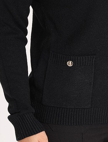 Pull Petal Black | Gerard Pasquier Avec Col Fantaisie | Gerard Pasquier