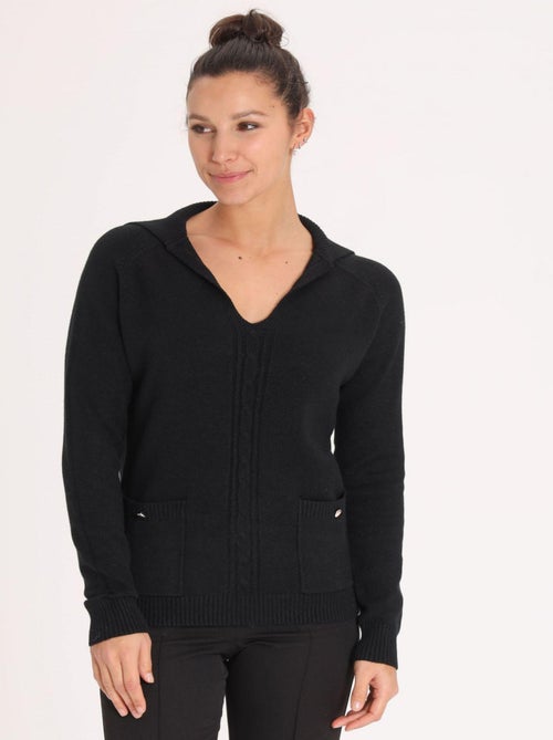 Pull Petal Black | Gerard Pasquier Avec Col Fantaisie | Gerard Pasquier - Kiabi