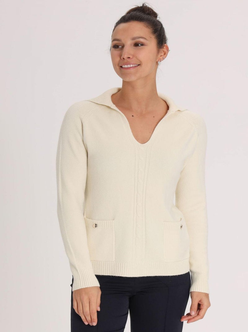 Pull PETAL Ecru Pull fantaisie Ecru - Kiabi