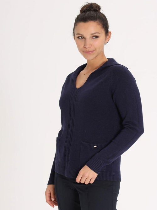 Pull Petal Navy | Gerard Pasquier Avec Col Fantaisie | Gerard Pasquier - Kiabi