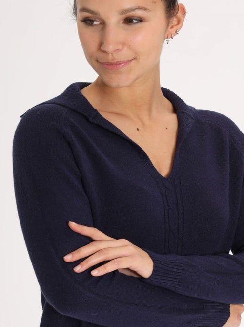 Pull Petal Navy | Gerard Pasquier Avec Col Fantaisie | Gerard Pasquier - Kiabi