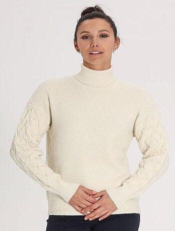 Pull PILOU Ecru Pull roulé