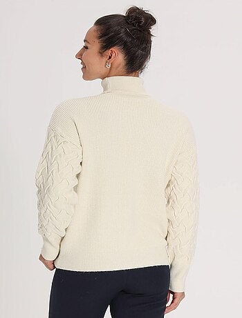 Pull PILOU Ecru Pull roulé