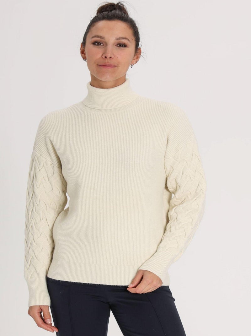 Pull PILOU Ecru Pull roulé Ecru - Kiabi