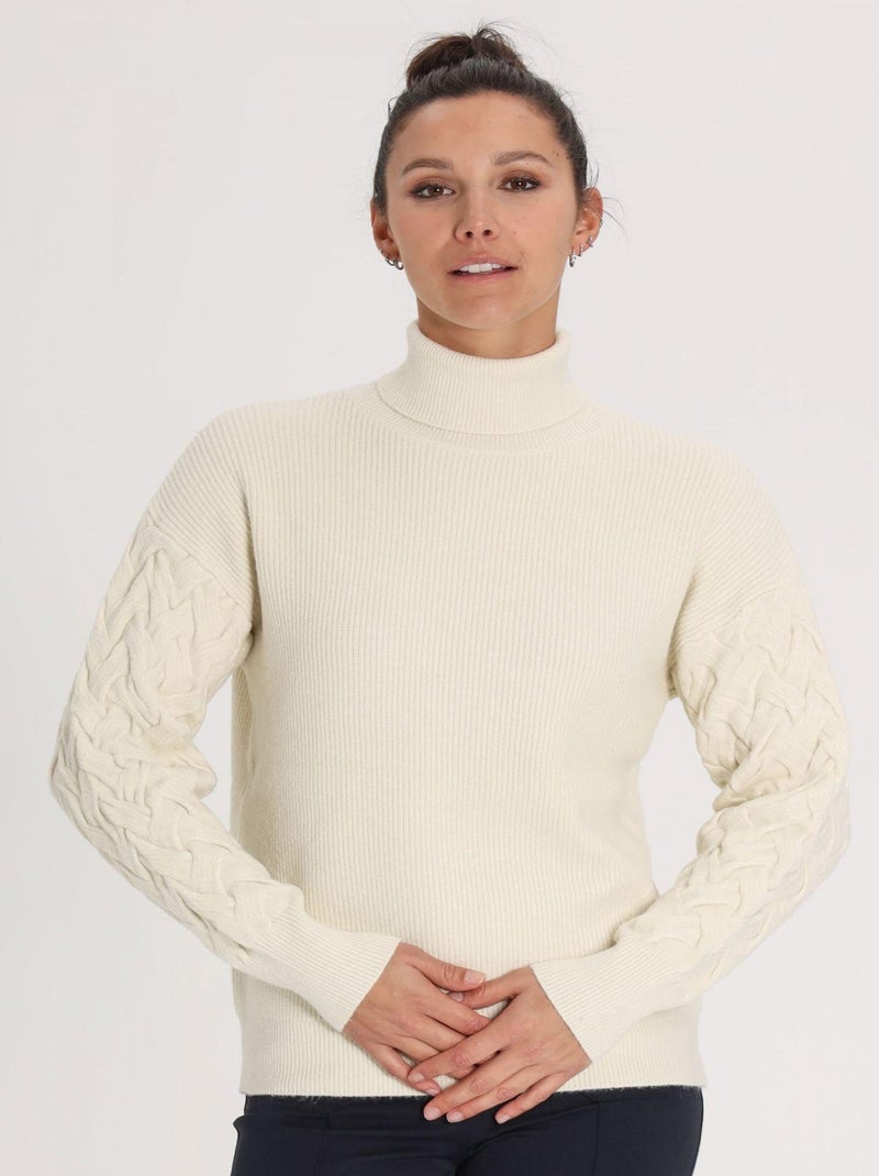 Pull PILOU Ecru Pull roulé Ecru - Kiabi