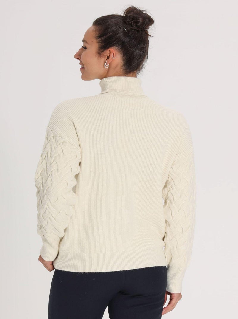 Pull PILOU Ecru Pull roulé Ecru - Kiabi