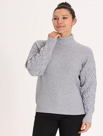 Pull Pilou Mix Grey | Gerard Pasquier Avec Col Roulé | Gerard Pasquier