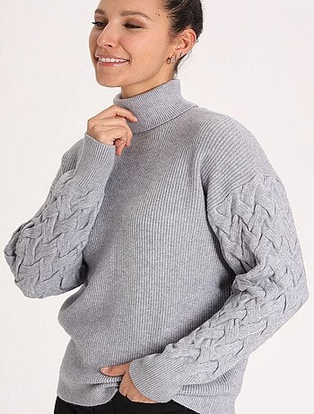 Pull Pilou Mix Grey | Gerard Pasquier Avec Col Roulé | Gerard Pasquier