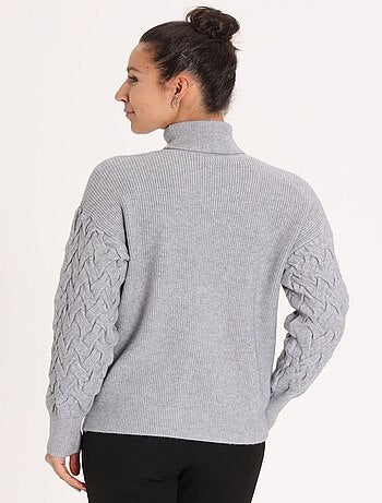 Pull Pilou Mix Grey | Gerard Pasquier Avec Col Roulé | Gerard Pasquier