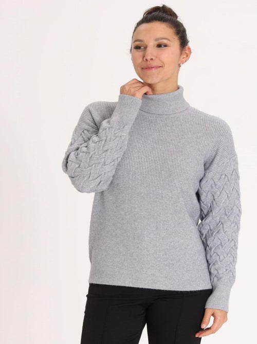 Pull Pilou Mix Grey | Gerard Pasquier Avec Col Roulé | Gerard Pasquier - Kiabi
