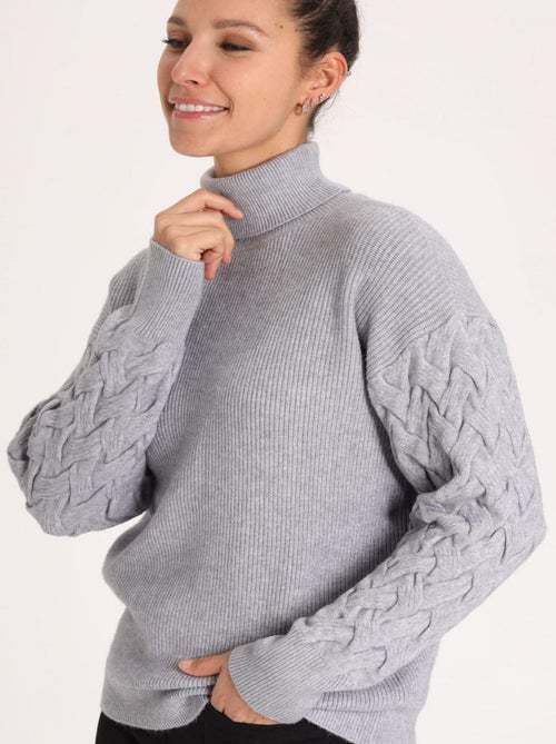 Pull Pilou Mix Grey | Gerard Pasquier Avec Col Roulé | Gerard Pasquier - Kiabi