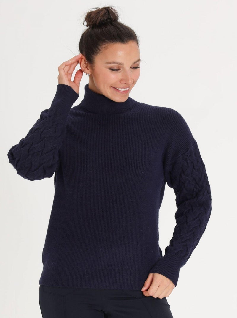 Pull Pilou Navy | Gerard Pasquier Avec Col Roulé | Gerard Pasquier Bleu marine - Kiabi