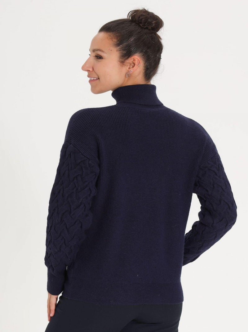 Pull Pilou Navy | Gerard Pasquier Avec Col Roulé | Gerard Pasquier Bleu marine - Kiabi