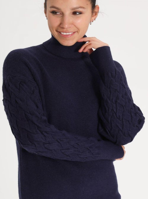 Pull Pilou Navy | Gerard Pasquier Avec Col Roulé | Gerard Pasquier - Kiabi