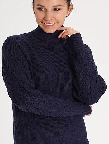 Pull PILOU Navy Pull roulé