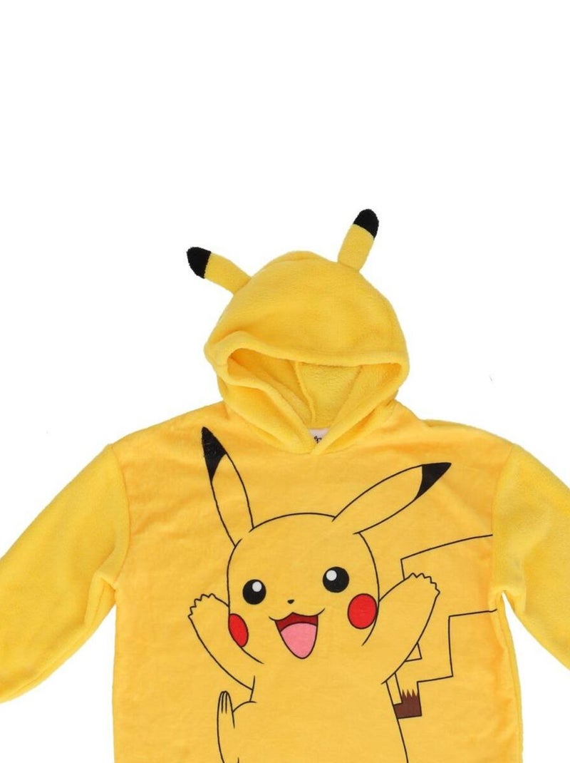 Pull plaid à capuche molletonné Pikachu Pokémon - 100% Polyester Jaune - Kiabi