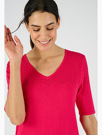 Pull plastron ajouré fantaisie - Damart