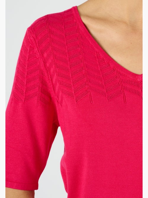 Pull plastron ajouré fantaisie - Damart - Kiabi