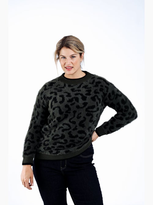 Pull poilu motif léopard PAPRIKA - Kiabi