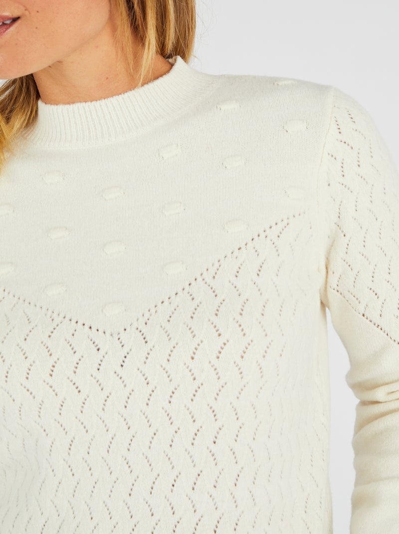 Pull point fantaisie Thermolactyl - Damart Blanc Ecru Blanc - Kiabi