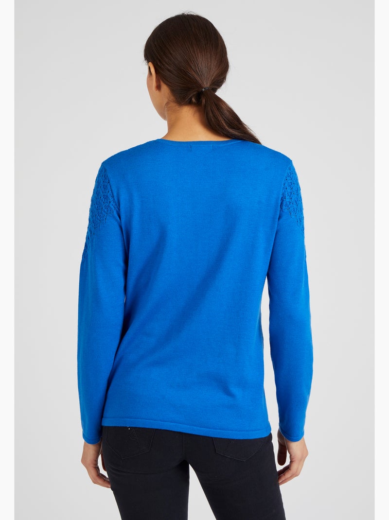 Pull point fantaisie thermolactyl - damart Bleu électrique - Kiabi