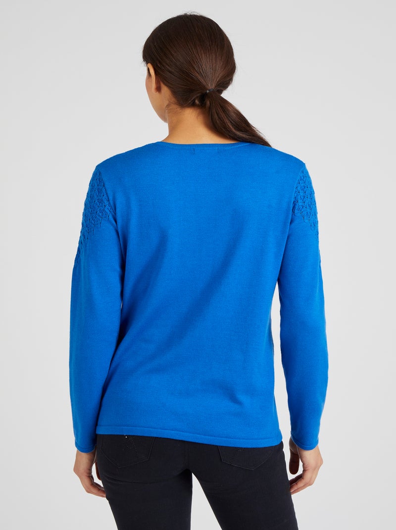 Pull point fantaisie Thermolactyl - Damart Bleu roi - Kiabi