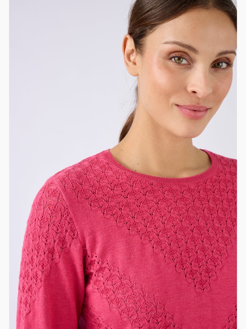 Pull point fantaisie thermolactyl - damart Framboise - Kiabi