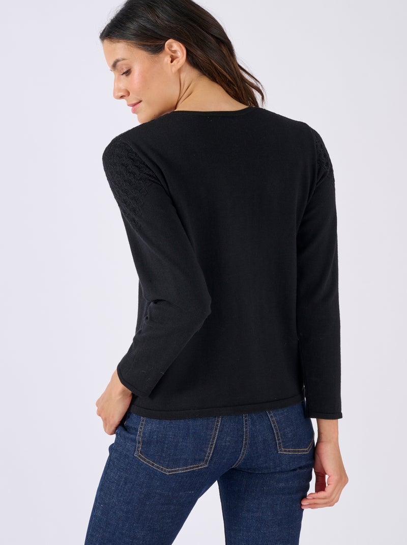 Pull point fantaisie Thermolactyl - Damart Noir - Kiabi