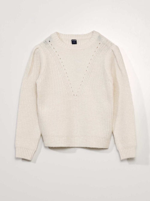 Pull point mousse maille ajourée - Kiabi