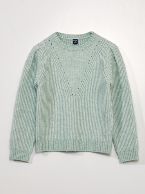 Pull point mousse maille ajourée - Kiabi