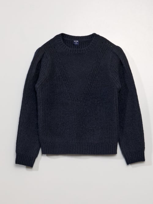 Pull point mousse maille ajourée - Kiabi
