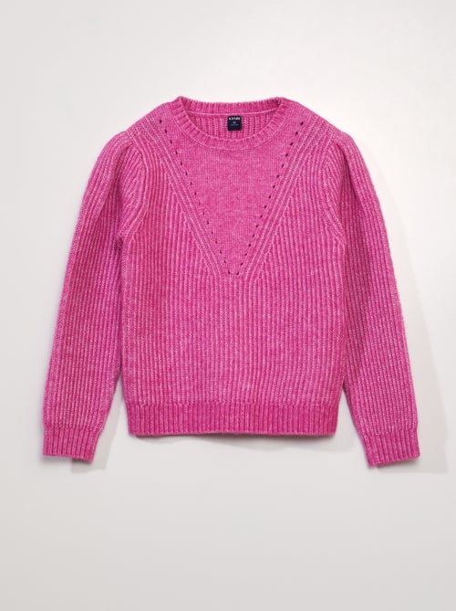 Pull point mousse maille ajourée - Kiabi