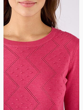 Pull points en relief et jeu d'ajourés - Damart