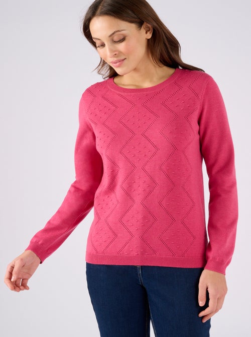 Pull points en relief et jeu d'ajourés - Damart - Kiabi