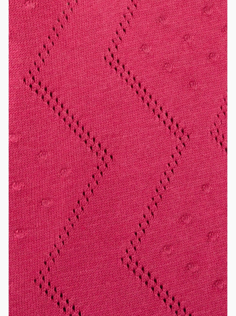 Pull points en relief et jeu d'ajourés - Damart Rose framboise - Kiabi
