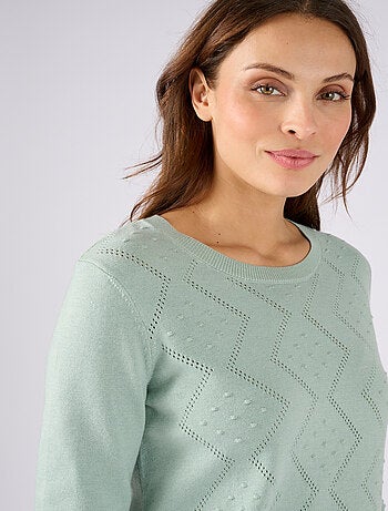 Pull points en relief et jeu d'ajourés - Damart
