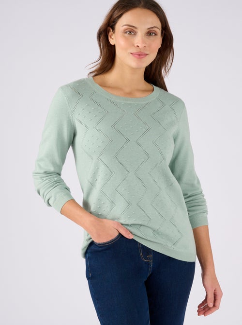 Pull points en relief et jeu d'ajourés - Damart - Kiabi