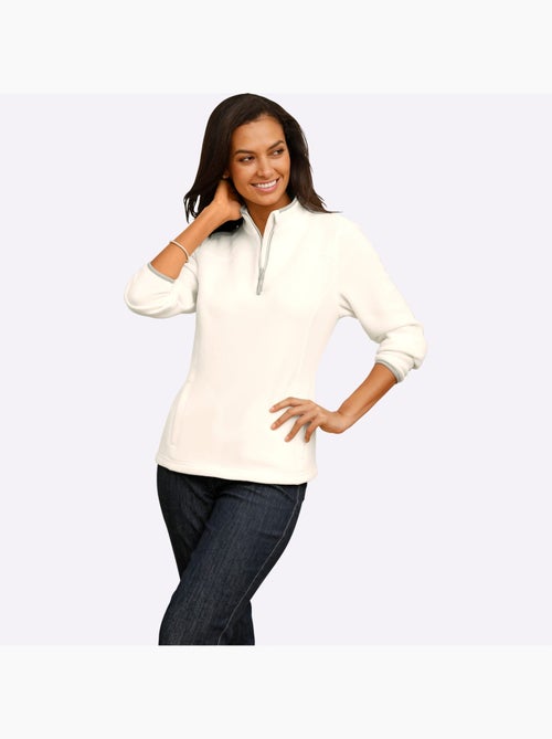 Pull polaire à col montant et glissière courte - taille standard - witt - Kiabi Pull polaire à col montant et glissière courte - taille standard - witt - Kiabi