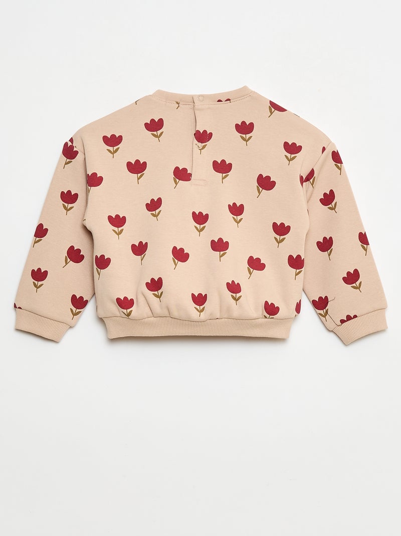 Pull polaire à motif Beige - Kiabi