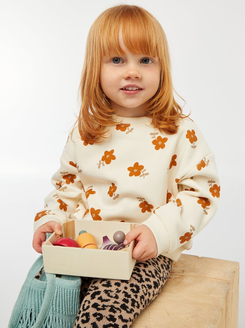 Pull polaire à motif Blanc - Kiabi