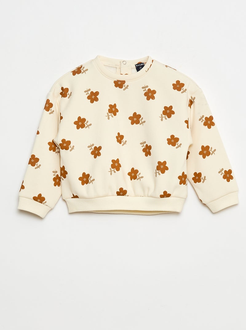 Pull polaire à motif Blanc - Kiabi