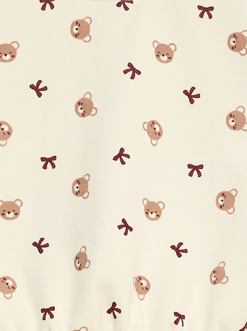 Pull polaire à motif Blanc - Kiabi