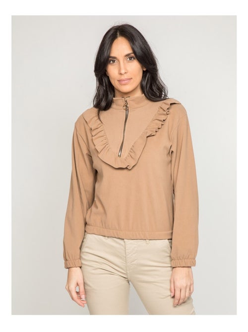 Pull polaire a volants YUKA - Kiabi