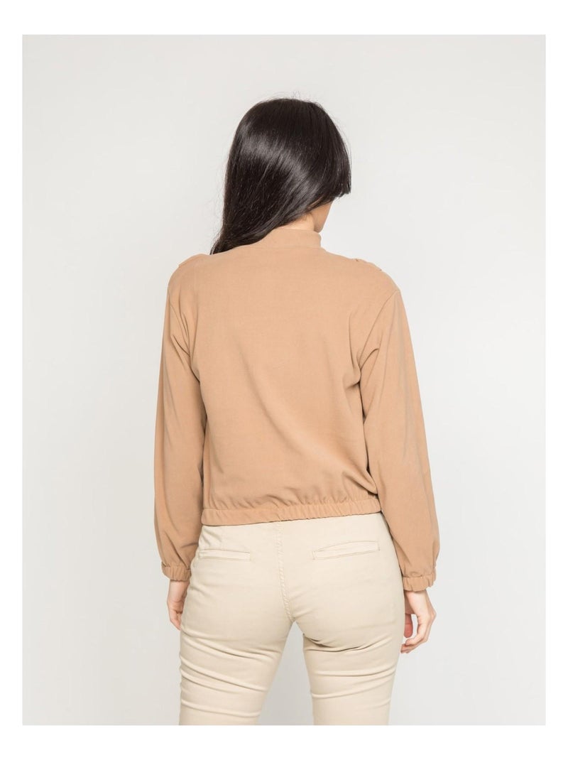 Pull polaire a volants YUKA Beige - Kiabi
