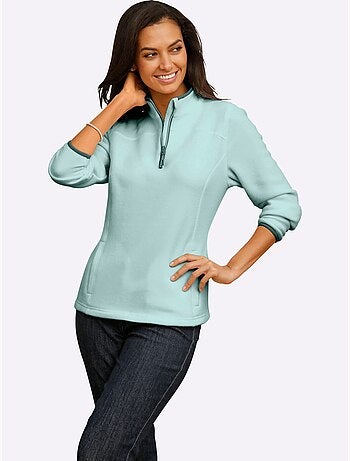 Pull polaire col montant zippé avec manches longues - taille standard - witt